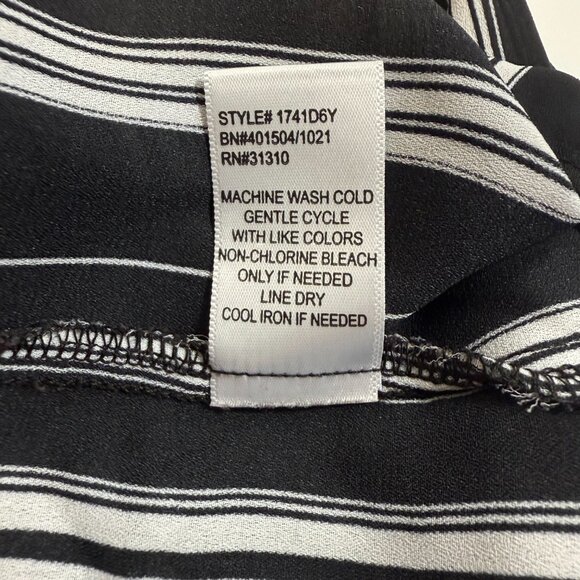 Fortune & Ivy Black White Striped Women's Blouse XXL-Plus Size - Picture 7 of 7